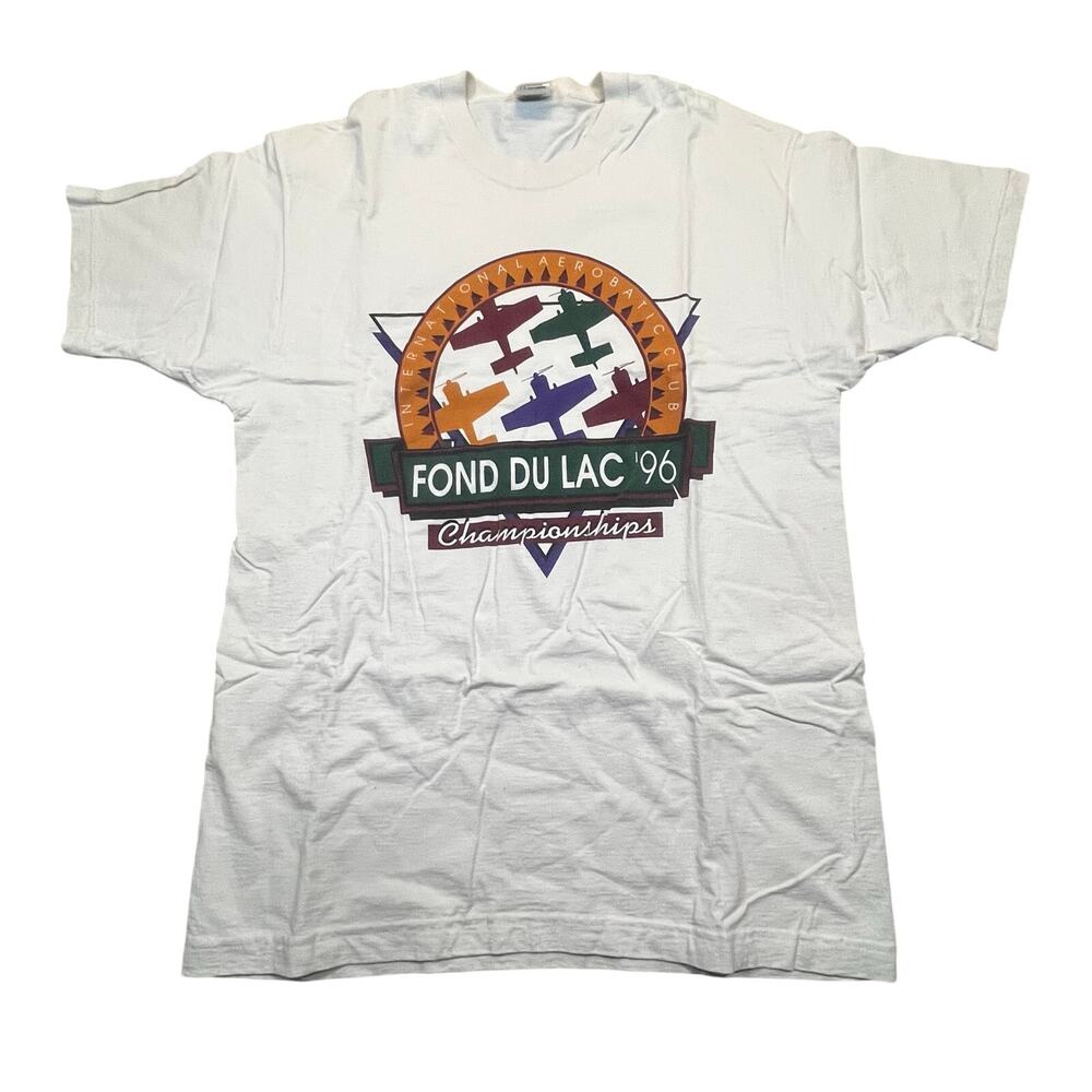 Vintage 1996 Fond Du Lac Aerobatic Championship Tee‎ USA Men L 90s